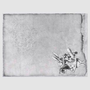 Black and White Rabbit Alice in Wonderland Craft Tissue Paper