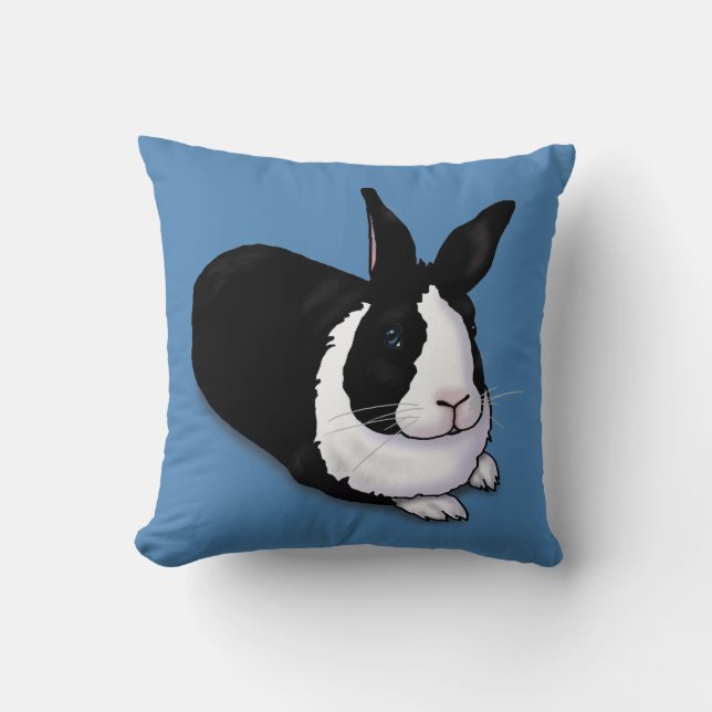 Black and White Rabbit Cushion (Front)
