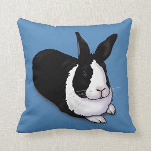 Black and White Rabbit Cushion