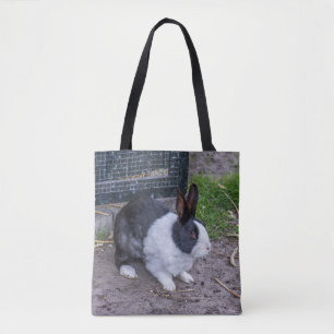 Black and white rabbit Tote Bag