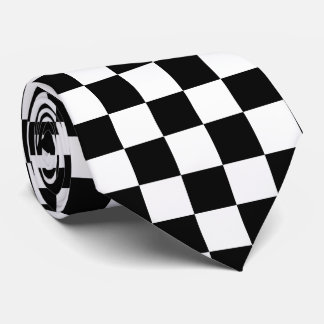 Black and White Racing Silks Checks Derby Tie