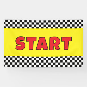 Black and white Racing START Line Banner