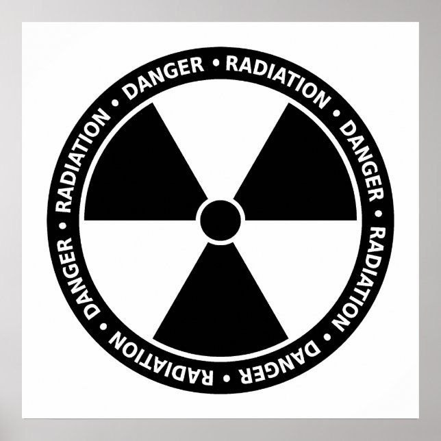Black and White Radiation Symbol Poster (Front)