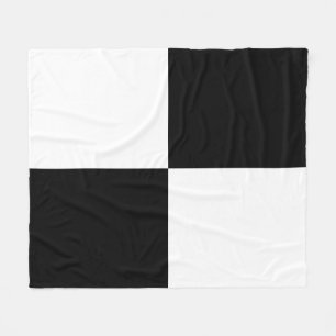 Black and White Rectangles Fleece Blanket