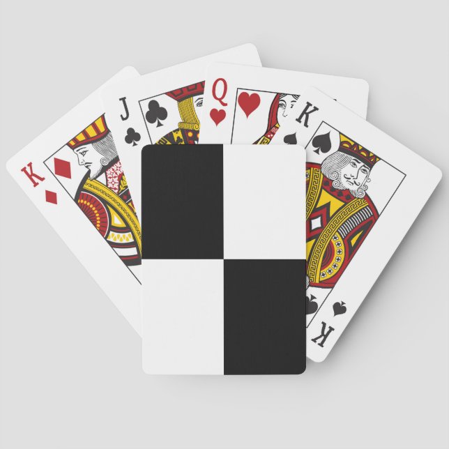 Black and White Rectangles Playing Cards (Back)
