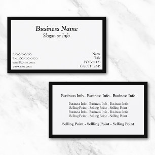 Black and White Rectangular Frame Business Card