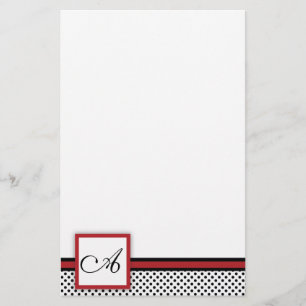 Black and white,red polks dots Stationary Stationery