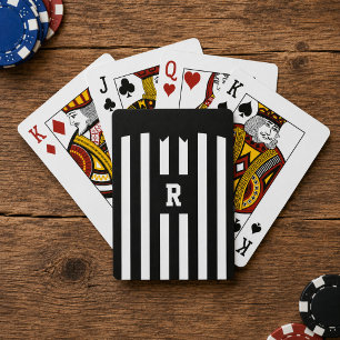 Black and White Referee Striped Playing Cards