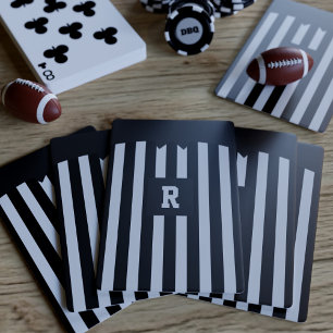 Black and White Referee Striped Playing Cards