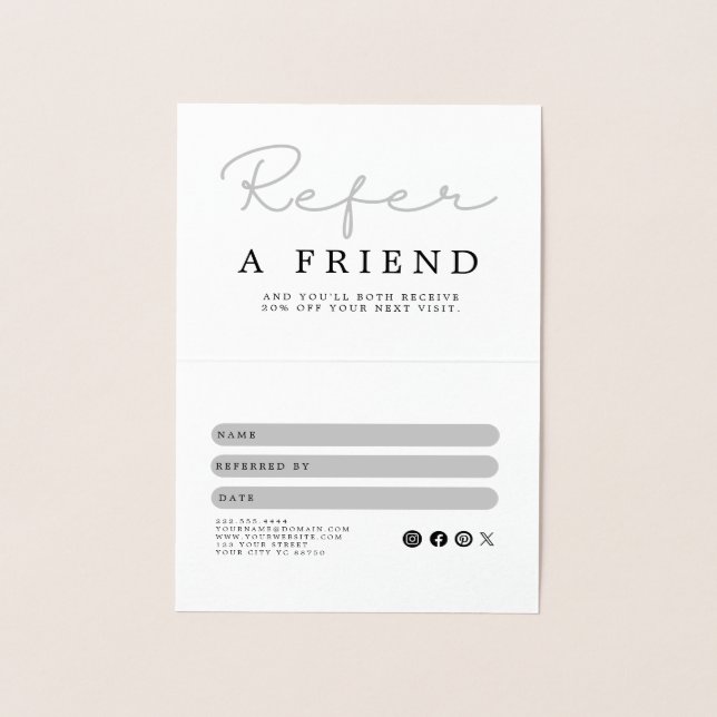  Black and White Referral Card (Inside)