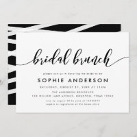 Black and White Relax Script Bridal Brunch