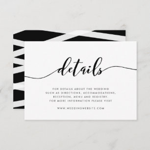 Black and White Relax Script Details Enclosure Card