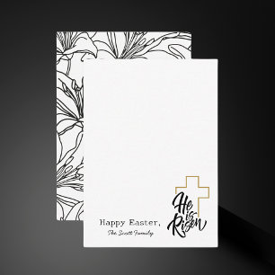 Black and White Religious Easter Holiday Card
