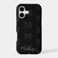 Black and White Repeat Pattern Monogram