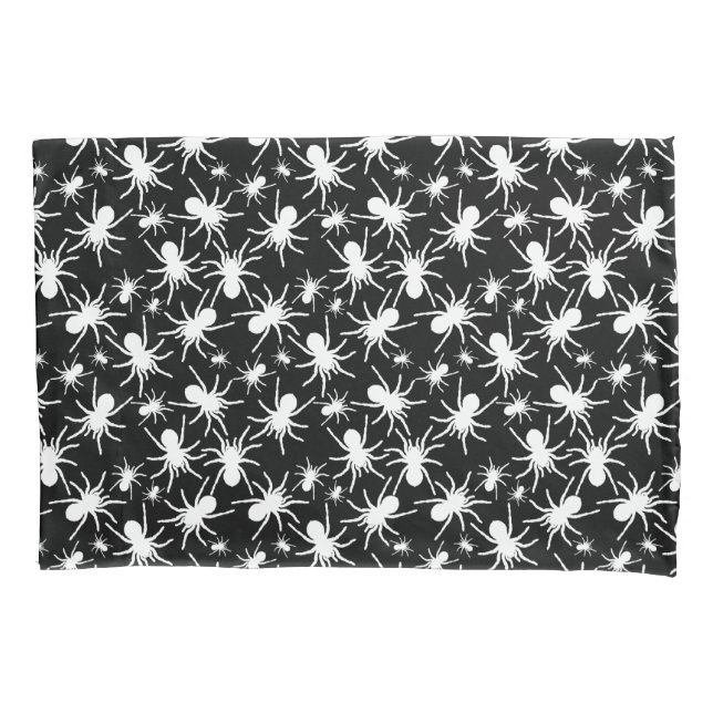 Black And White Repeating Motif | Spider Pattern Pillowcase (Front)