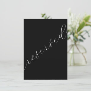 Black and White Reserved Minimalist Table Top Sign