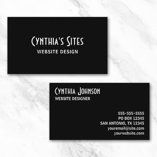 Black and White Retro Bold Business Card