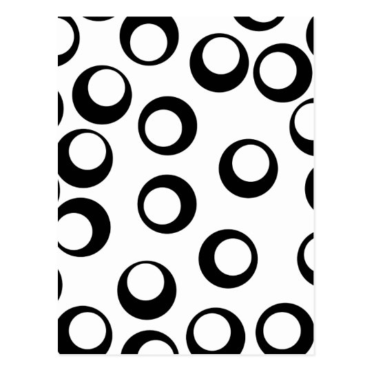 Black and White Retro Circles Pattern. Postcard