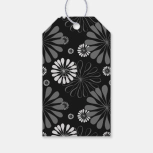 Black and White Retro Floral Gift Tags