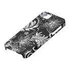 Black And White Retro Flower Large Pattern