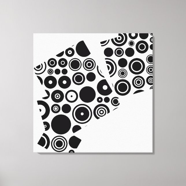 Black and White Retro Pattern Abstract Art Canvas Print (Front)