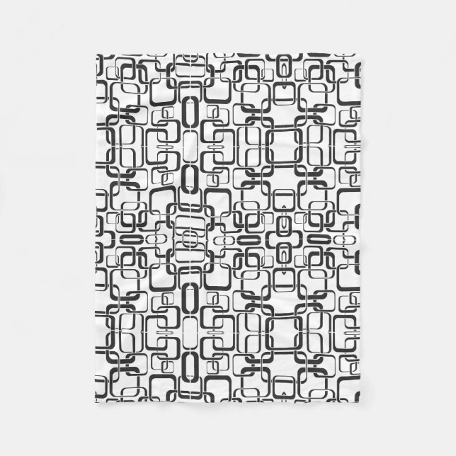 Black and White Retro Squares Blanket (Front)