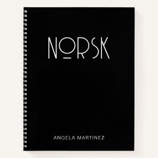 Black and White Retro Style Language Study Notebook