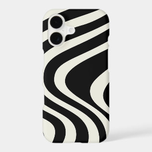 Black and white retro style waves