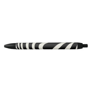 Black and white retro style waves black ink pen