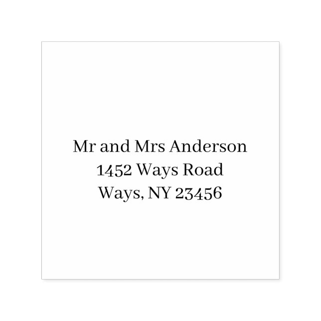 Black and White  return Address Label Self-inking Stamp (Design)