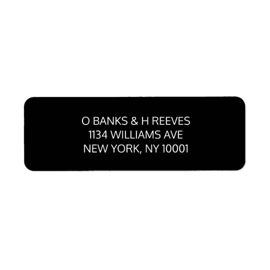 Black and white return address labels