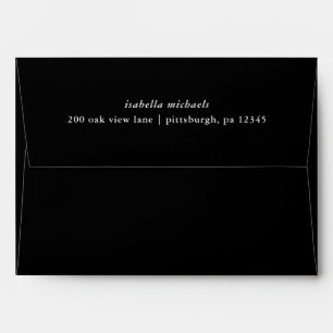 Black and White Return Name and Address Wedding Envelope