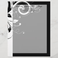 Black and White Reverse Swirl Letterhead
