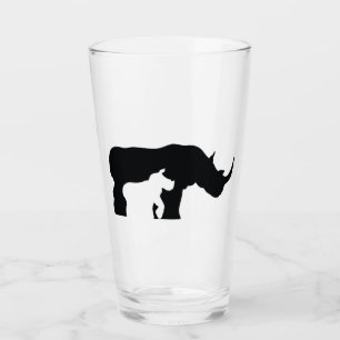 Black and White Rhino Glass