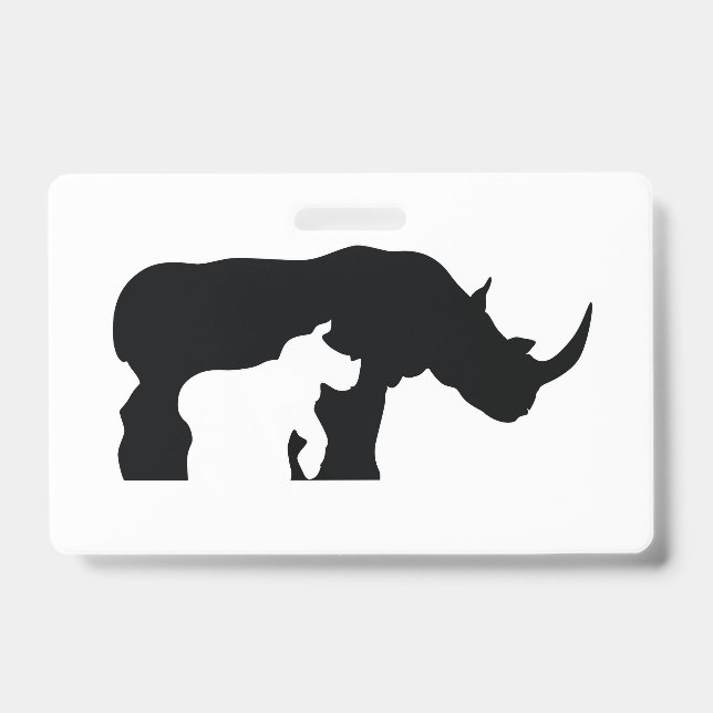 Black and White Rhino ID Badge (Front)