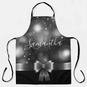 Black and White Ribbon Apron