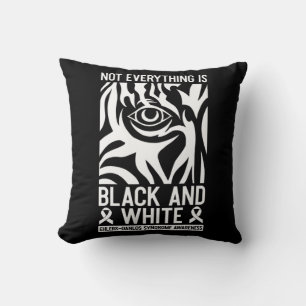 Black And White Ribbon Ehlers Danlos Zebra Rheumat Cushion