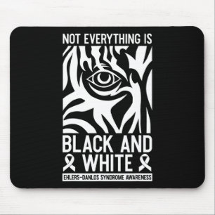Black And White Ribbon Ehlers Danlos Zebra Rheumat Mouse Mat