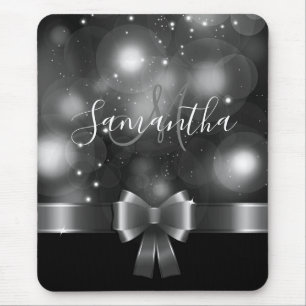 Black and White Ribbon Mouse Mat