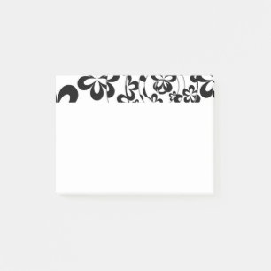 Black and White Rings and Flowers Post-it Notes