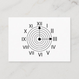 Black and White Roman Clock Design Business Card