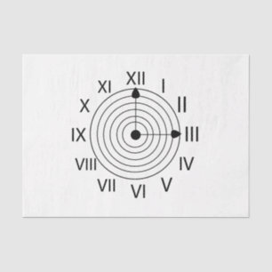 Black and White Roman Clock Design Tissue Paper