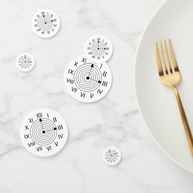 Black and White Roman Clock Party Confetti (Group)