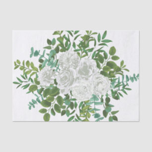 Black and White Rose Floral Wedding Tissue Paper