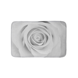 Black and white rose flower Bath mat