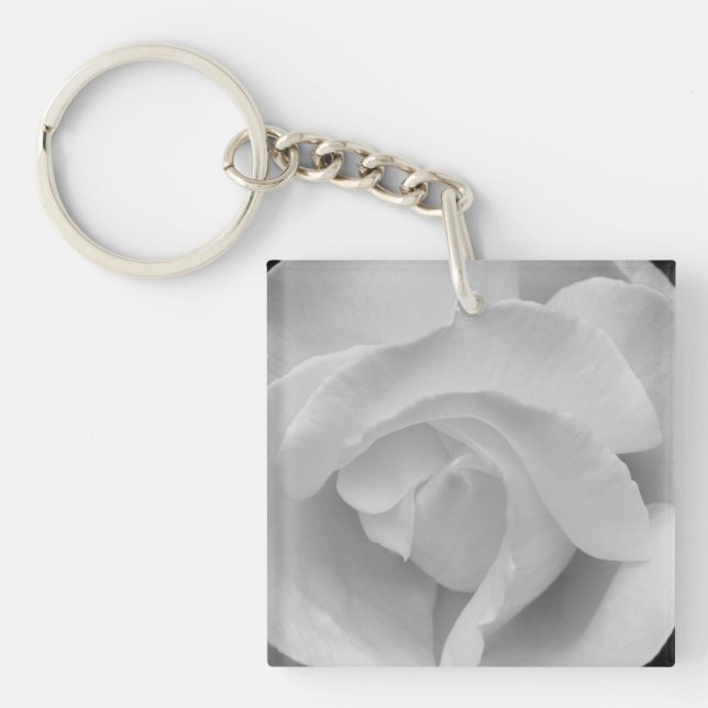 Black and White Rose Key Ring (Front)