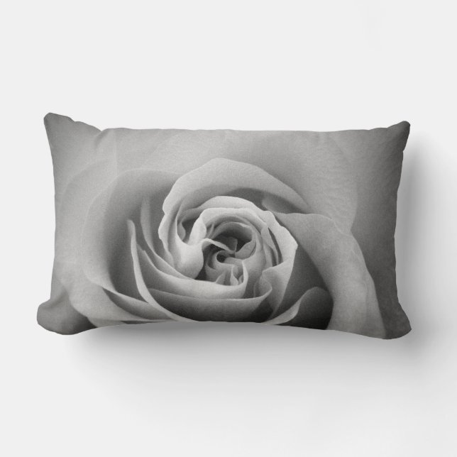 Black and White Rose Pillow (Front)