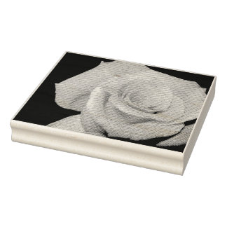 Black and White Rose Stamp 