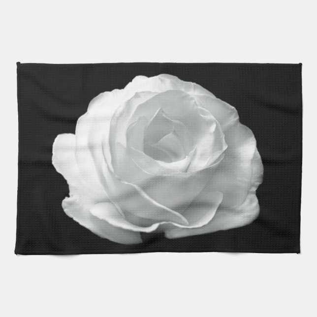 Black And White Rose Tea Towel (Horizontal)