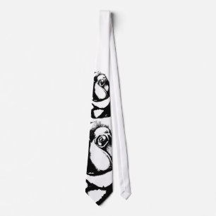 black and white rose tie